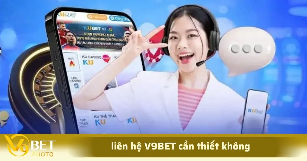Các kênh liên hệ V9BET bao gồm: tổng đài điện thoại, email, live chat trên website, các mạng xã hội chính thức và hệ thống trung tâm hỗ trợ qua ứng dụng di động.