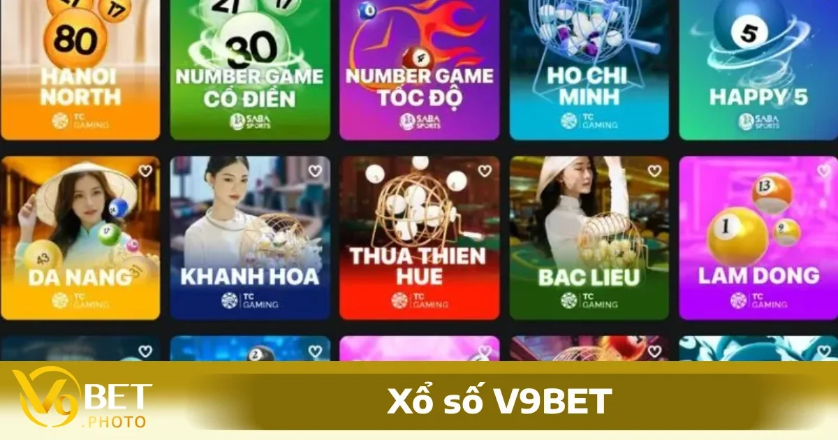 Xổ số V9BET hỗ trợ nhiều loại xổ số từ trong nước đến quốc tế